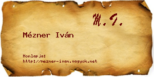 Mézner Iván névjegykártya